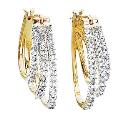 9ct Gold 1/3 Carat Diamond Hoop Earrings