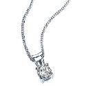 9ct White Gold 1/5 Carat Diamond Solitaire Pendant