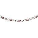 9ct White Gold Pink Cubic Zirconia 7.25"" Bracelet