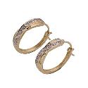 9ct Gold Diamond Hoop Earrings