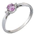 9ct White Gold Pink Sapphire and Diamond Ring