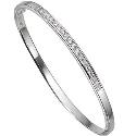 Silver Hinged Cubic Zirconia Bangle