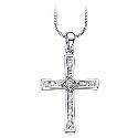 9ct White Gold Cubic Zirconia Cross