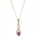 9ct Gold Amethyst Peardrop Pendant