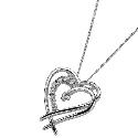 9ct White Gold Cubic Zirconia Heart Pendant