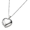 9ct White Gold Polished Heart Locket