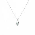 9ct White Gold Blue Topaz Drop Pendant