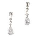 9ct White Gold Cubic Zirconia Drop Earrings