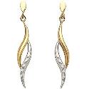 9ct Gold Diamond Cut Drop Earrings