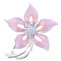 Pink & Purple Enamel Flower Brooch