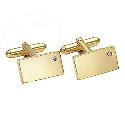 Gold-Coloured Crystal Cufflinks