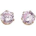 9ct Gold Lavender Cubic Zirconia Stud Earrings