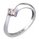 9ct White Gold Pink Cubic Zirconia Twist Ring