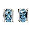 9ct white gold and blue topaz earrings