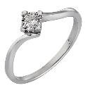 9ct White Gold Diamond Solitaire Ring