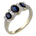 9ct Gold Sapphire and Diamond Ring