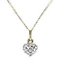 9ct Gold Glitter Heart Pendant