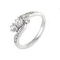 18ct White Gold Half Carat Three Diamond Ring