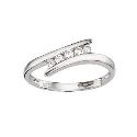 9ct White Gold Cubic Zirconia 5 Stone Twist Ring