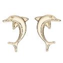 9ct Gold Dolphin Stud Earrings