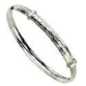 Children's Silver Heart Expander Bangle