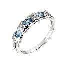 9ct White Gold Cubic Zirconia Blue Topaz Eternity Ring