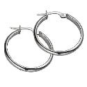 9ct White Gold Creole Earrings