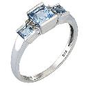 9ct Blue Topaz & Diamond Ring