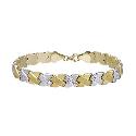 9ct Two-tone Gold Diamond-cut  Bracelet