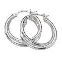 Sterling Silver Double Hoop Creole Earrings