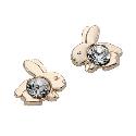 9ct Yellow Gold Crystal Set Rabbit Earrings