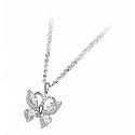 Silver & Cubic Zirconia Butterfly Pendant