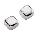 9ct White Gold Square Stud Earrings