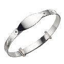 Child's Silver Diamond-Cut Expander Bangle