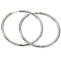 9ct White Gold Capped Hoop Earrings