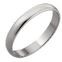 9ct White Gold 3mm Court Wedding Ring