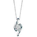 9ct White Gold Diamond Swirl Pendant