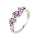 9ct White Gold Pink Sapphire and Diamond Ring