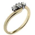 9ct Gold Quarter Carat Diamond Trilogy Ring