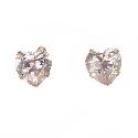 9ct Gold Pink Heart Stud Earrings