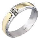 Groom's 9ct Two-colour Gold Diamond 6mm Wedding Band