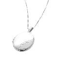 9ct White Gold Diamond Oval Locket