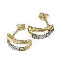 9ct Yellow Gold Cubic Zirconia Split Wedding Earrings