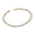 9ct Two Colour Gold Wave Bracelet