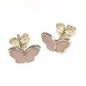 9ct Yellow Gold Enamel Butterfly Earrings