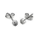 9ct White Gold Cubic Zirconia Round Stud Earrings