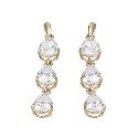 9ct Yellow Gold Cubic Zirconia Triple Drop Earrings