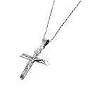 9ct White Gold Crucifix