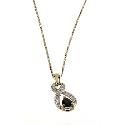 9ct Yellow Gold Sapphire Diamond Pendant