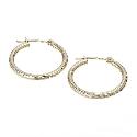 9ct Gold Diamond Cut 20mm Creole Earrings